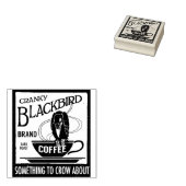  Koffielabel Stamp Blackbird Crow Rubberstempel (Gestempeld)