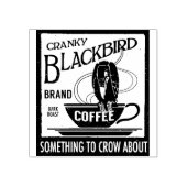  Koffielabel Stamp Blackbird Crow Rubberstempel (Afrduk)