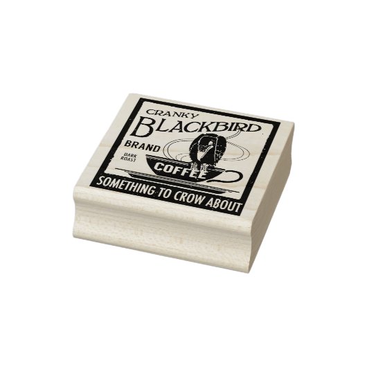  Koffielabel Stamp Blackbird Crow Rubberstempel (Stempel)