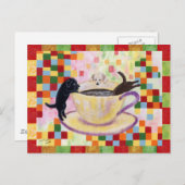 Koffielabradors voor het schilderen van mozaïek briefkaart (Voorkant / Achterkant)