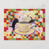 Koffielabradors voor het schilderen van mozaïek briefkaart (Voorkant)