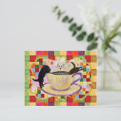 Koffielabradors voor het schilderen van mozaïek briefkaart (Staand voorkant)