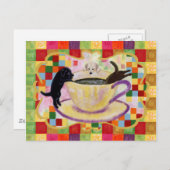 Koffielabradors voor het schilderen van mozaïek briefkaart (Voorkant / Achterkant)