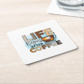 Koffielange levensduur begint na koffie kartonnen onderzetters (Schuin)