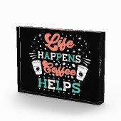 Koffielange levensduur gebeurt met koffie fotoblokken (Rechts)