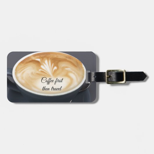 Koffielatte en Bagagelabel reizen (Voorkant horizontaal)