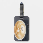 Koffielatte en Bagagelabel reizen (Achterkant verticaal)