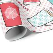Koffielatte en kerstSnoep Cadeaupapier (Rol Hoek)