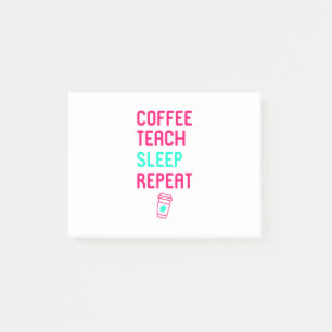 Koffieleer Slaap Herhaal wiskundedocent Post-it® Notes