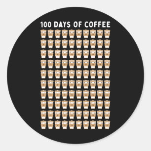 Koffieleraar 100 Koffiebekers 100e dag school Ronde Sticker