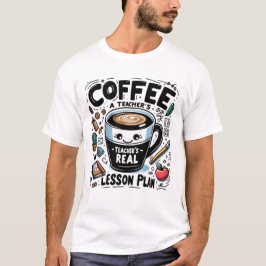 Koffielessen Plan Leraar Grappige Lerarendag T-shirt