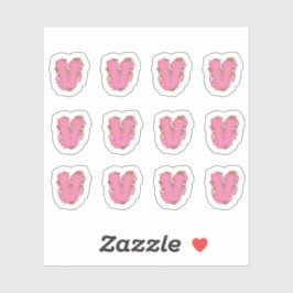 Koffieletter V: Monogram Initiaal Stickerblad Sticker
