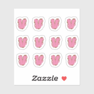 Koffieletter V: Monogram Initiaal Stickerblad Sticker