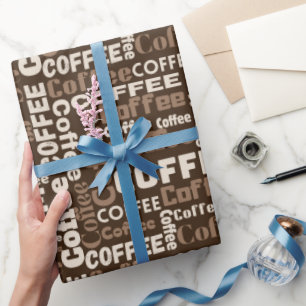 Koffieletters in het vet cadeaupapier