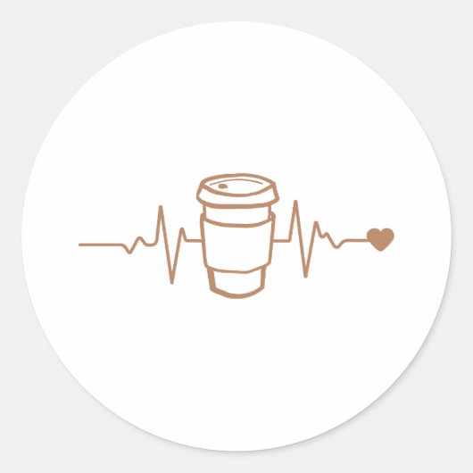 Koffielevensader, voor koffieoverlagen ronde sticker (Voorkant)