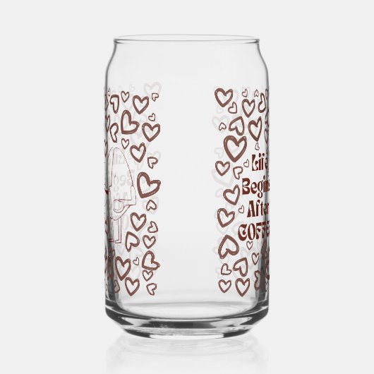 Koffieliefde Blikvorm Glas (Links)