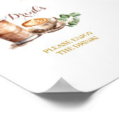 Koffieliefde Borrelt Dranken Feestbord Poster (Hoek)