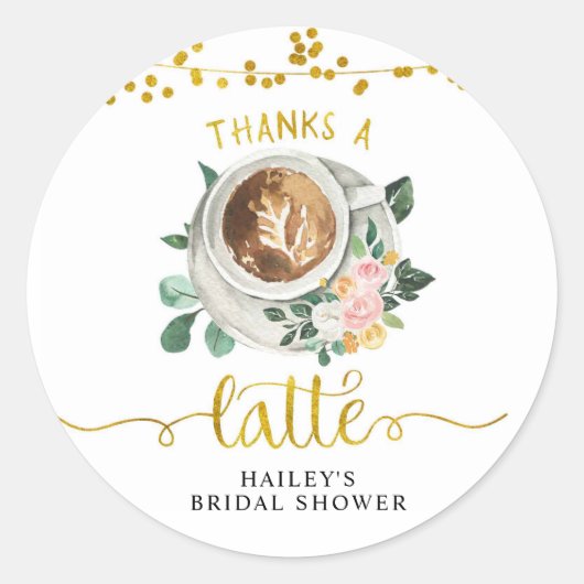 Koffieliefde Bruist Bedankt Sticker (Voorkant)