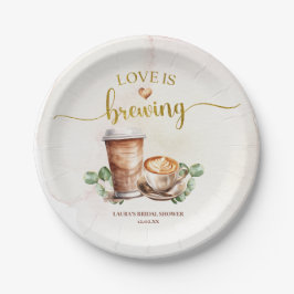 Koffieliefde bruist Bruiloft Bruidstaart Papieren Bordje