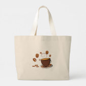 Koffieliefde Grote Tote Bag (Achterkant)