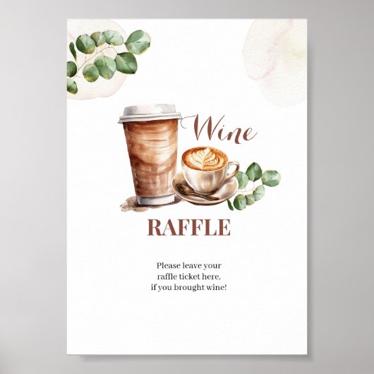 Koffieliefde is aan het brouwen Wijn Raffle Spel B Poster (Voorkant)