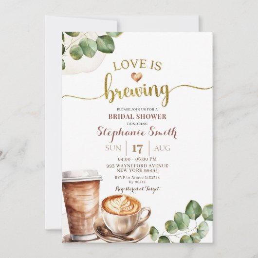 Koffieliefde is Vrijgezellenfeest brouwen Kaart (Voorkant)