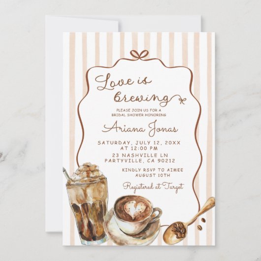 Koffieliefde is Vrijgezellenfeest brouwen Kaart (Voorkant)