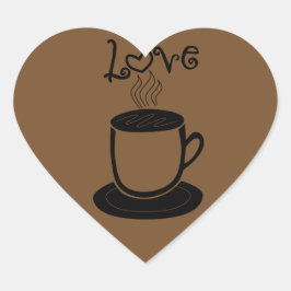 Koffieliefde - Kleur veranderen Hart Sticker