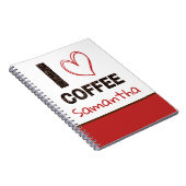 Koffieliefhebber Aangepaste naam Koffieboon Ontwer Notitieboek (Rechterzijde)