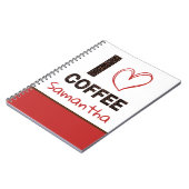 Koffieliefhebber Aangepaste naam Koffieboon Ontwer Notitieboek (Linkerzijde)