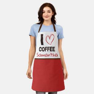 Koffieliefhebber Aangepaste naam Koffieboon ontwer Schort