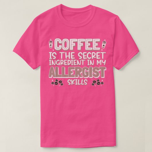 Koffieliefhebber Allergist T-shirt (Design voorkant)