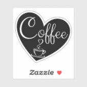Koffieliefhebber - Black Heart Love Sticker (Vel)