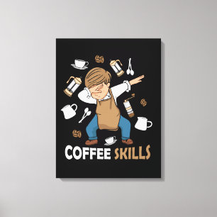 Koffieliefhebber Cadeau Mannen Barista Latte Art Canvas Afdruk