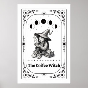 Koffieliefhebber Cadeau Whimsisch Zodiac Heks Tren Poster