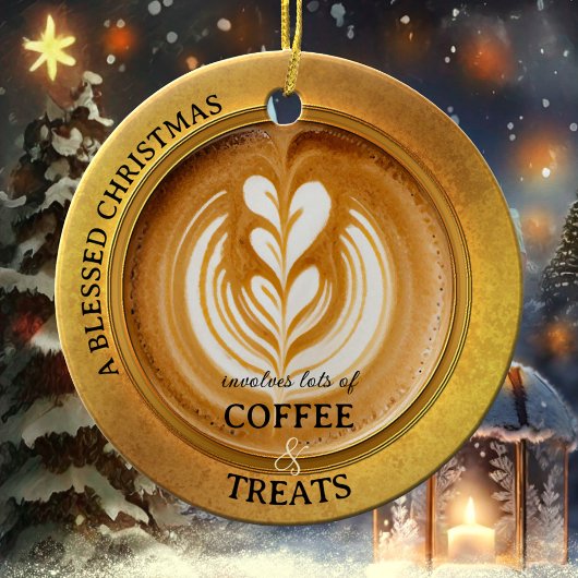 Koffieliefhebber Cappuccino Keramisch Ornament