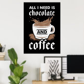 Koffieliefhebber Chocolade En Koffie Poster (Thuiskantoor)