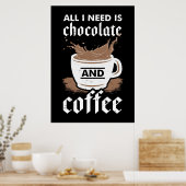 Koffieliefhebber Chocolade En Koffie Poster (Keuken)