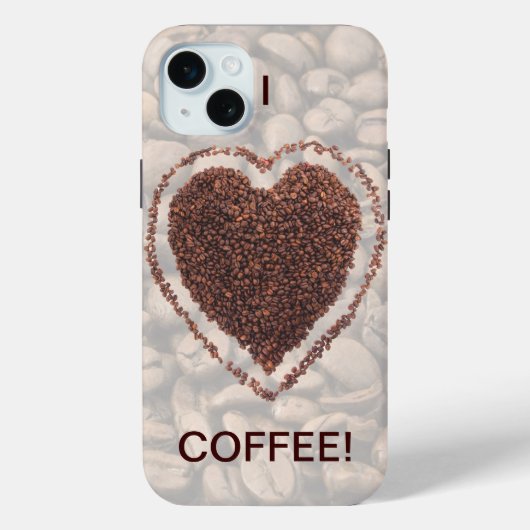 Koffieliefhebber Coffee Bean Heart 15 Plus Case-Mate iPhone Case (Achterkant)