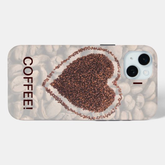 Koffieliefhebber Coffee Bean Heart 15 Plus Case-Mate iPhone Case (Achterkant (horizontaal))