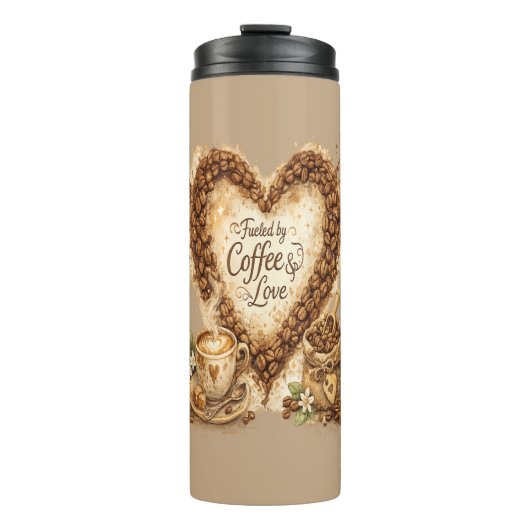 Koffieliefhebber Cozy Vintage Thermosbeker (Voorkant)
