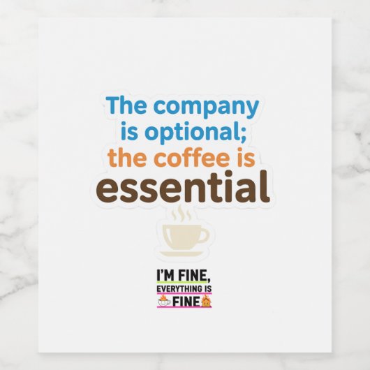 Koffieliefhebber Dagelijkse Ritual Sticker (Enkel label)