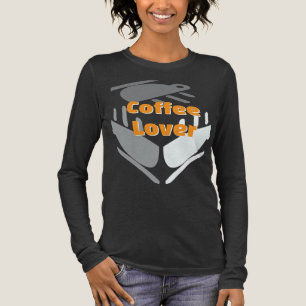 Koffieliefhebber Dames Houtskoolzwart Tri-Blend Shirt