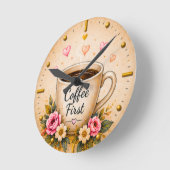 Koffieliefhebber Decoratie Ronde Klok (Hoek)