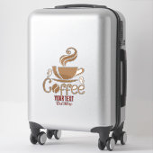 Koffieliefhebber Design – Minimaal Grafisch Ontwer Sticker (Koffer)
