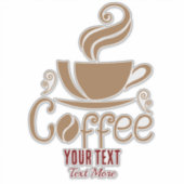 Koffieliefhebber Design – Minimaal Grafisch Ontwer Sticker (Voorkant)