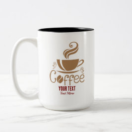 Koffieliefhebber Design – Minimaal Koffiekop Grafi Tweekleurige Koffiemok