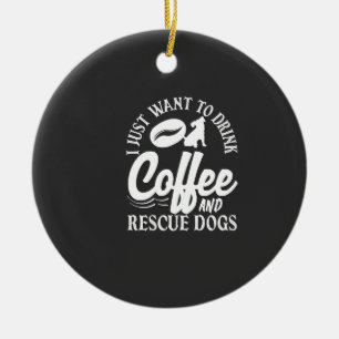 Koffieliefhebber Drink Koffie Red Honden Keramisch Ornament