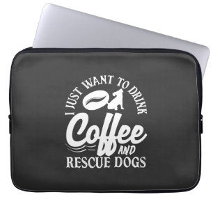 Koffieliefhebber Drink Koffie Red Honden Laptop Sleeve
