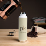 Koffieliefhebber Eenvoudig minimalistisch monogram Waterfles<br><div class="desc">Koffieliefhebber Eenvoudige Minimalistische Monogram Waterfles</div>